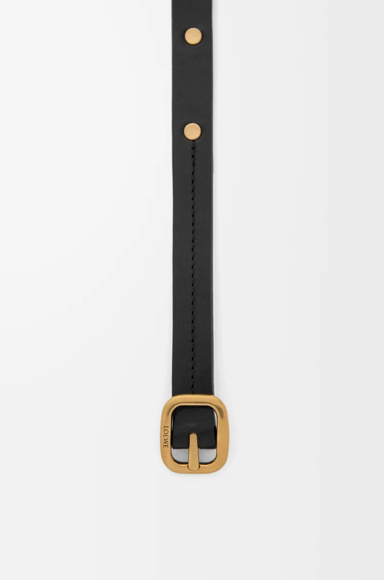 LOEWE Rounded soft belt in classic calfskin Black/Gold