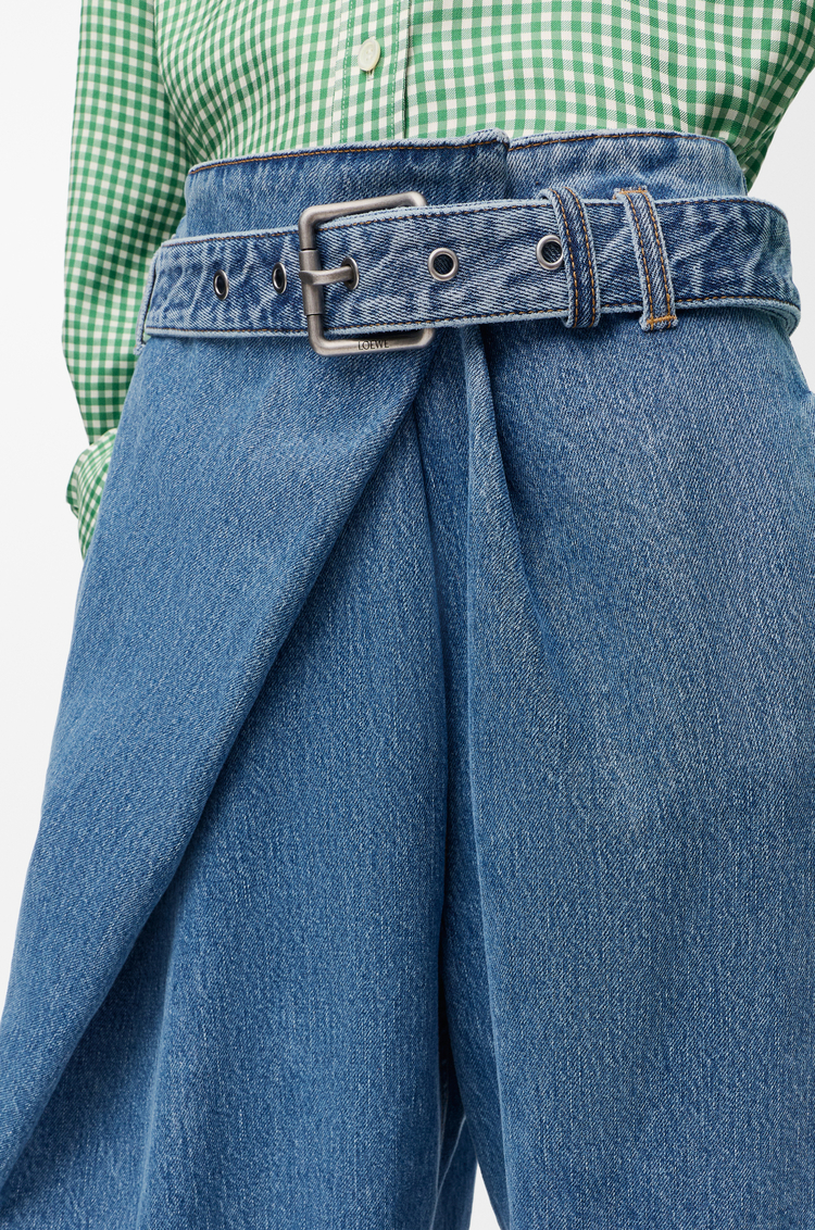 LOEWE Pantalón vaquero drapeado en denim Azul