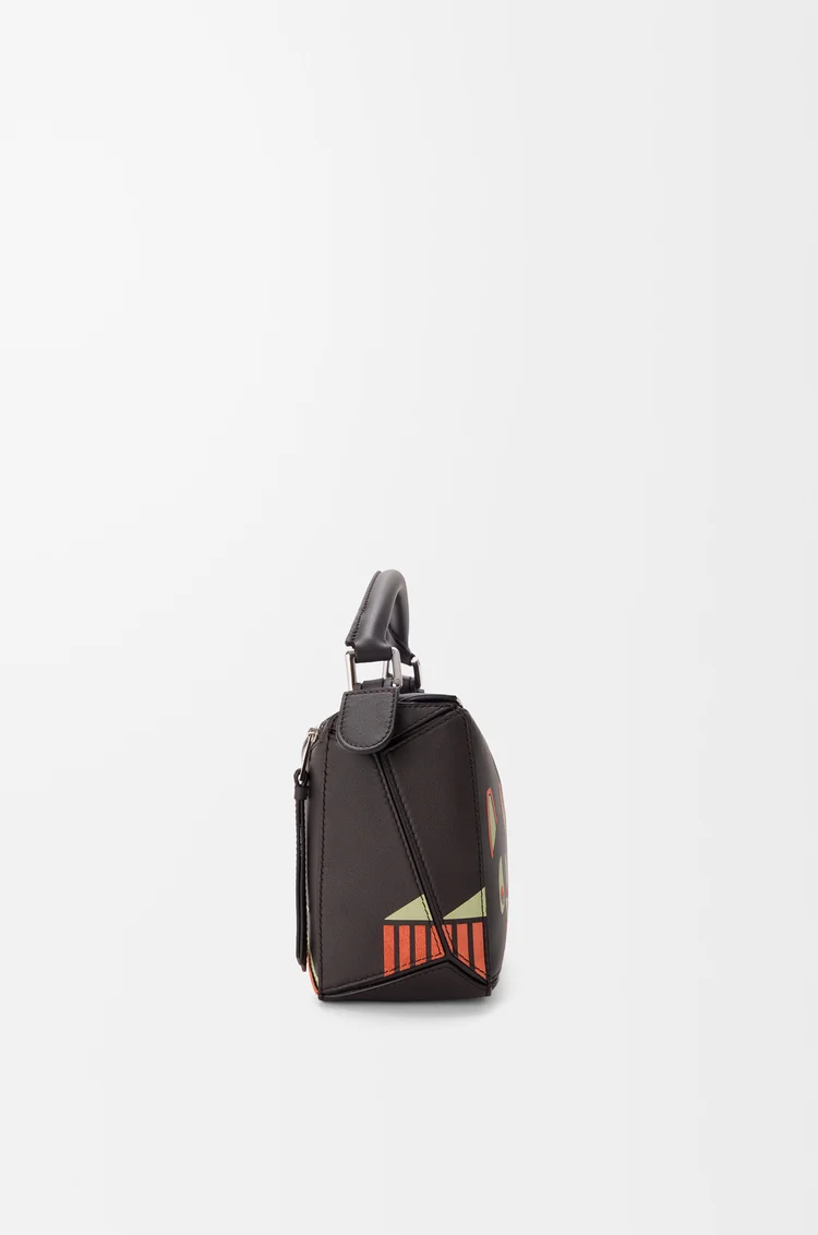 LOEWE Kleine Futurist Cat Puzzle Tasche aus klassischem Kalbsleder Dunkles Taupe