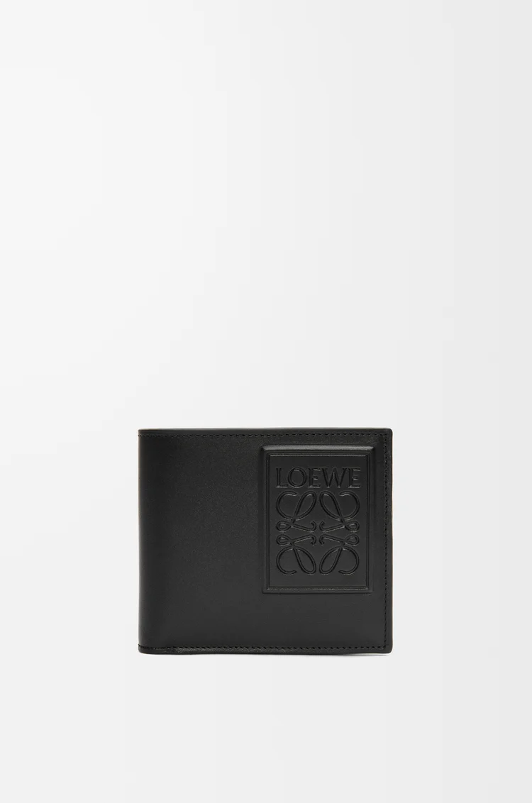 LOEWE Cartera con dos pliegues y monedero en piel de ternera Negro