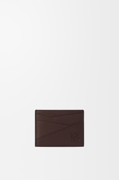 LOEWE Portacarte semplice Puzzle in morbida pelle di vitello granata Cioccolato