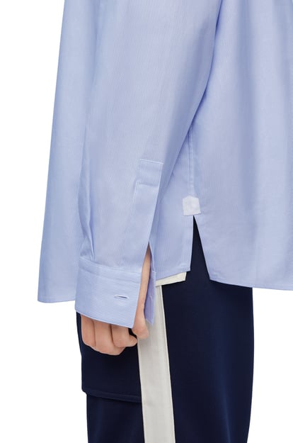 LOEWE Camisa de doble capa en algodón y seda Azul/Blanco plp_rd