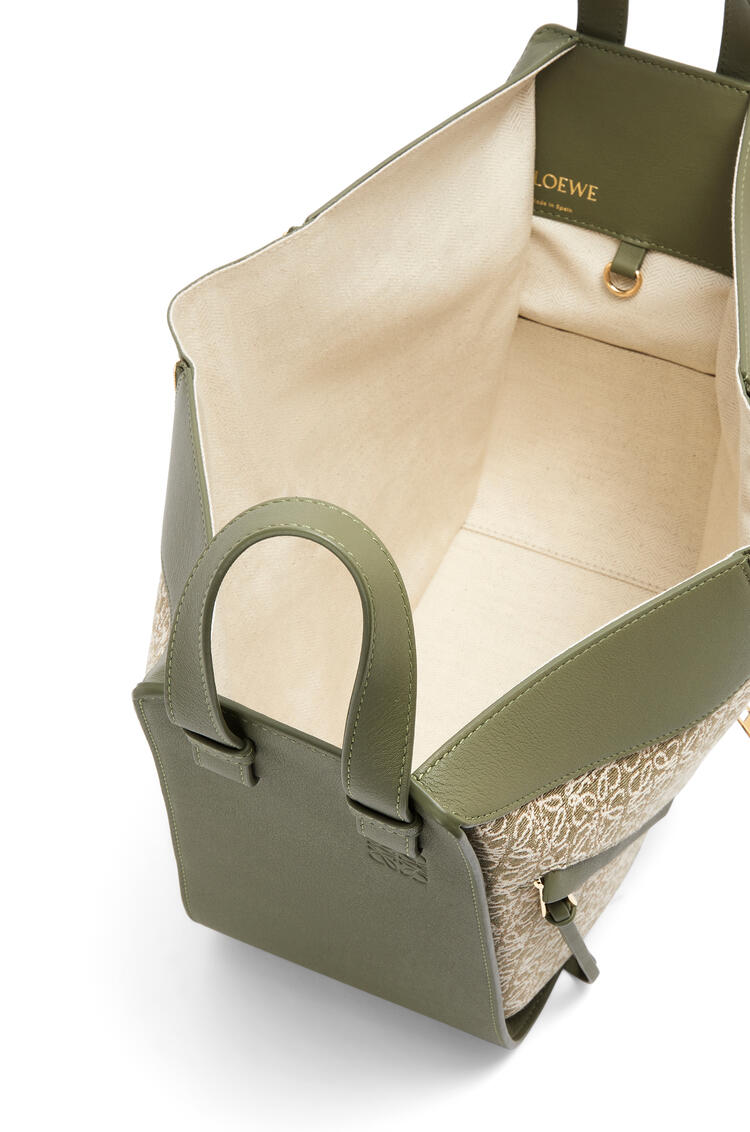 LOEWE Small Hammock bag in Anagram jacquard and calfskin Green/Avocado Green pdp_rd