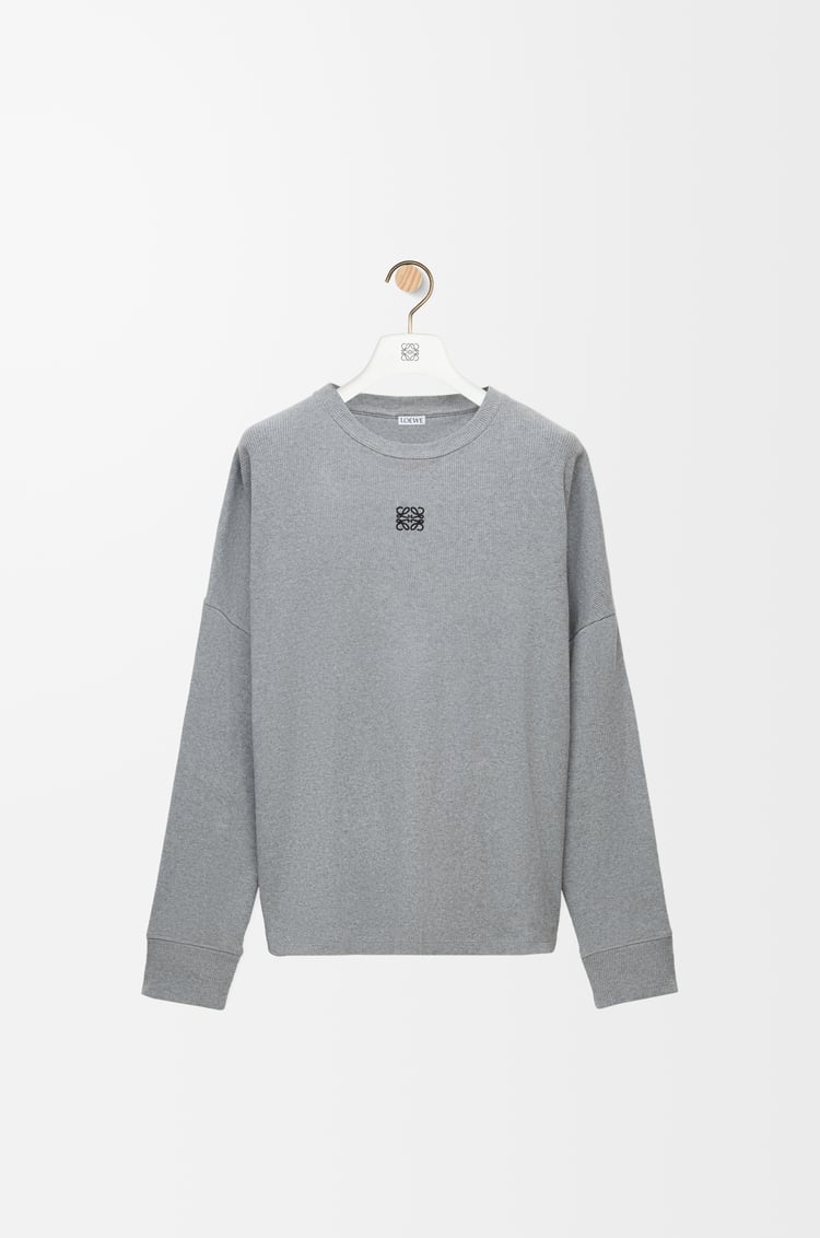 LOEWE Oversized fit long sleeve T-shirt in cotton Grey Melange