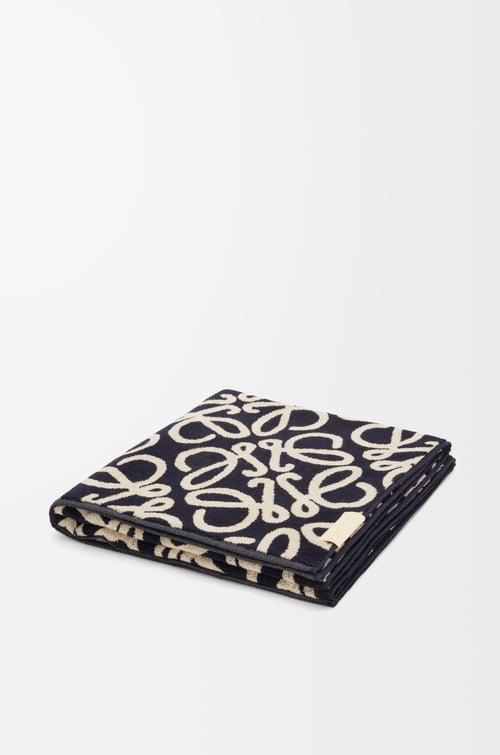 LOEWE Towel in cotton Navy Blue/Beige plp_rd