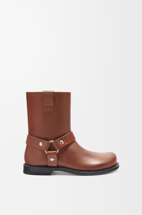 LOEWE Campo Biker boot in soft calfskin Rust plp_rd