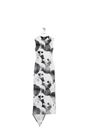 LOEWE Balloon print dress in silk Black/White