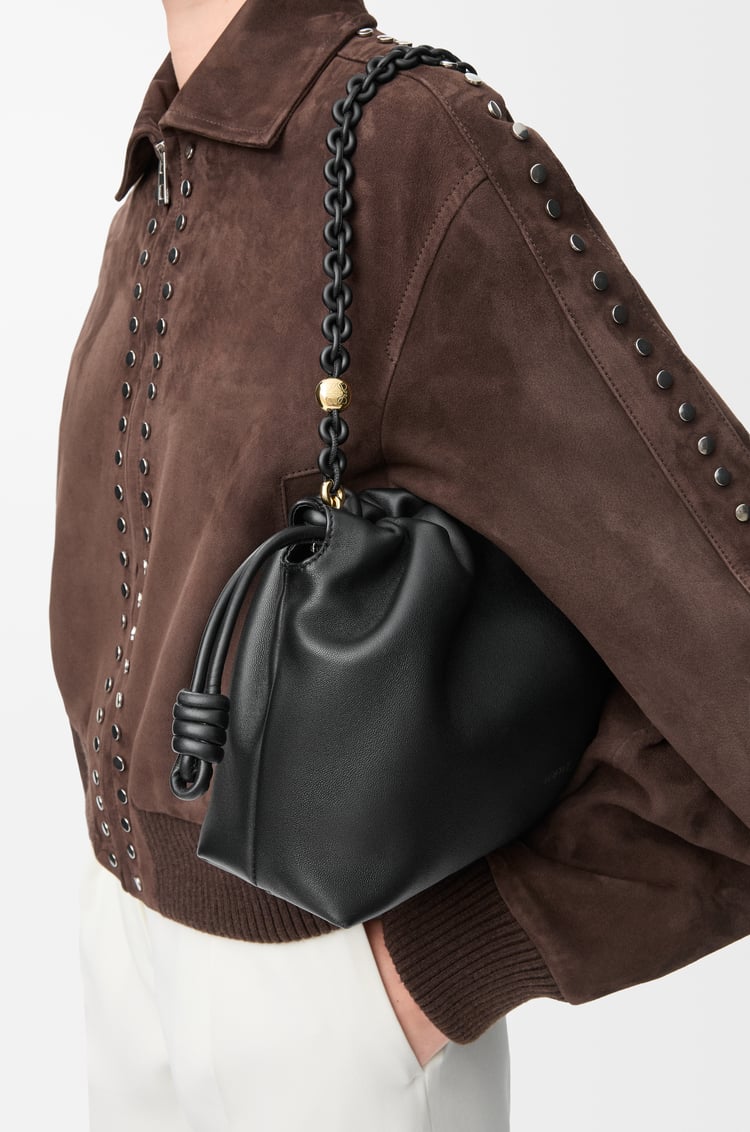 LOEWE Borsa Flamenco Purse media in morbida nappa di agnello Nero