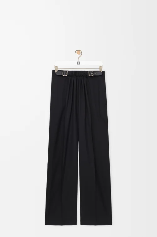 LOEWE Belted trousers in wool Black