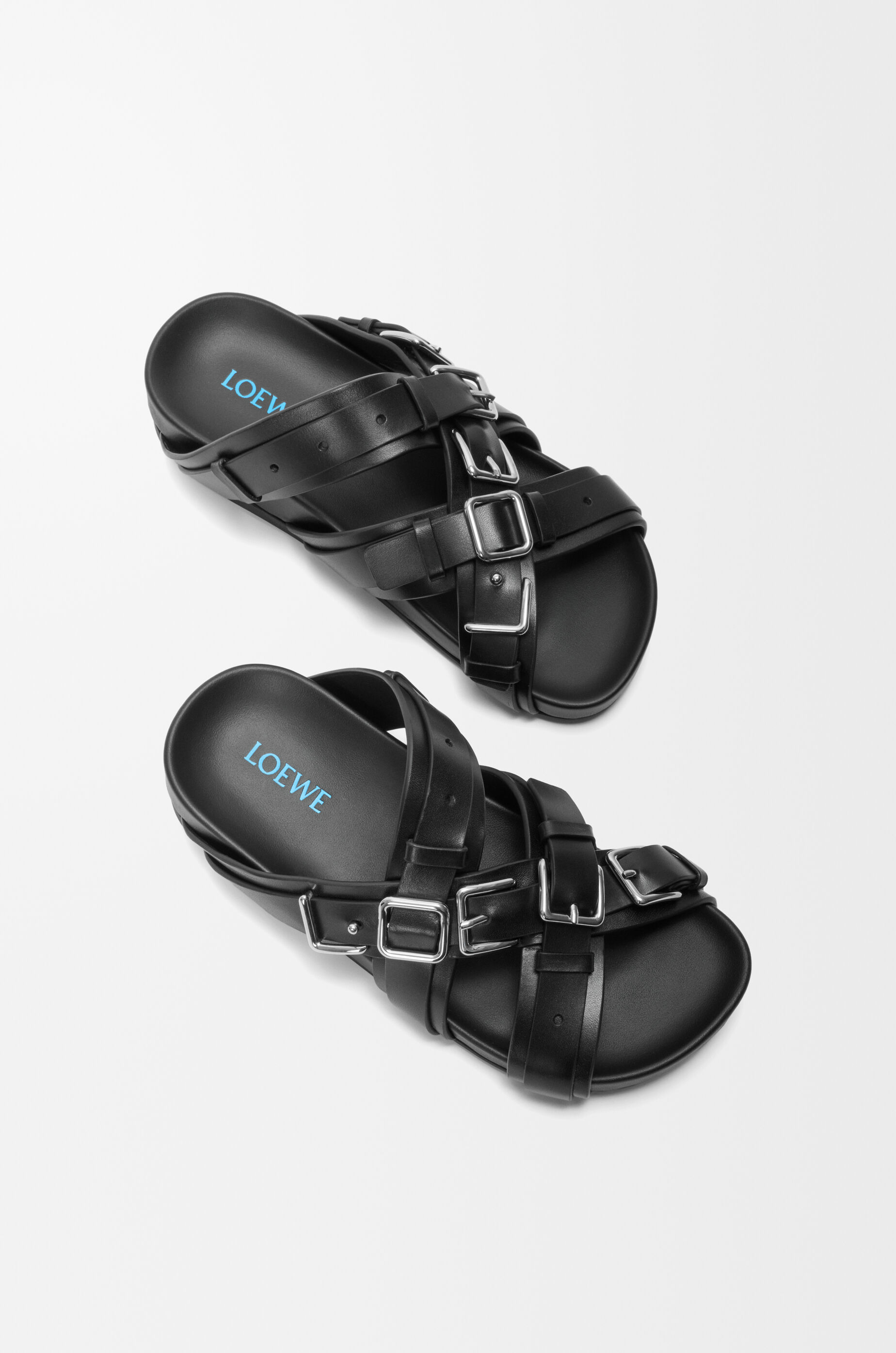 Type Fussbett sandal in vegetable-tanned calfskin Black - LOEWE