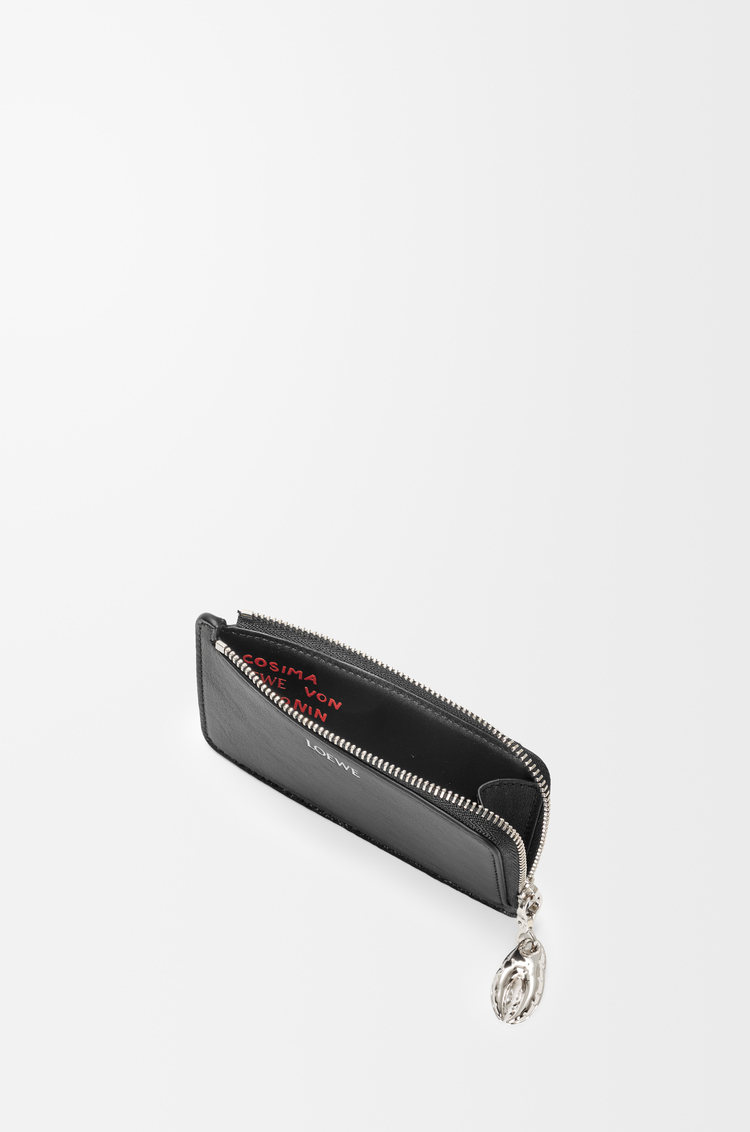 LOEWE Tarjetero-monedero Claw en piel de cordero brillante Negro