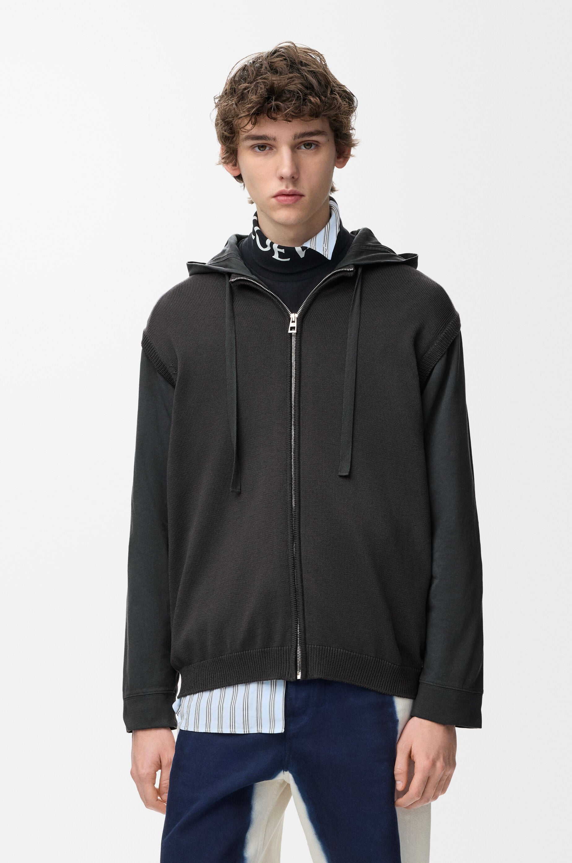 Zip-up hoodie in cotton Grey - LOEWE APAC official website