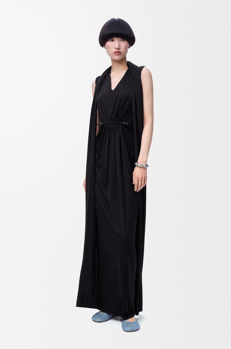 LOEWE Flamenco dress in silk Black
