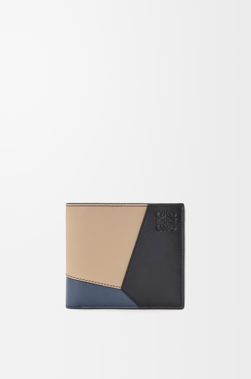LOEWE Cartera Puzzle con dos pliegues y monedero en piel de ternera Tinte Índigo/Corda
