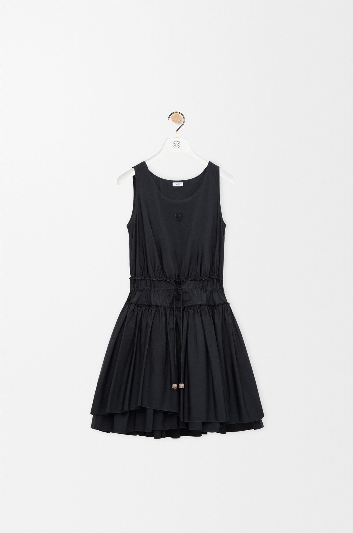 loewe black dress Scarf asymmetric satin halterneck gown - black