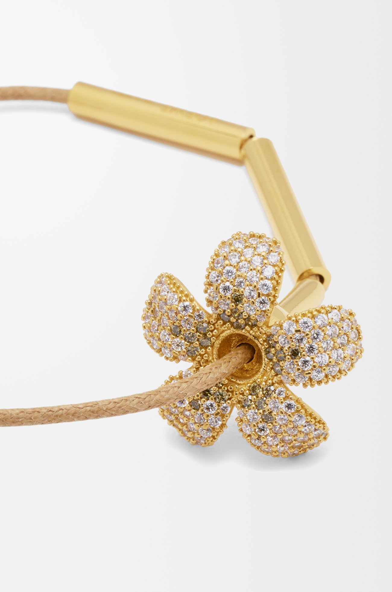 LOEWE Collar Flor en plata de ley y cristales Blanco/Dorado