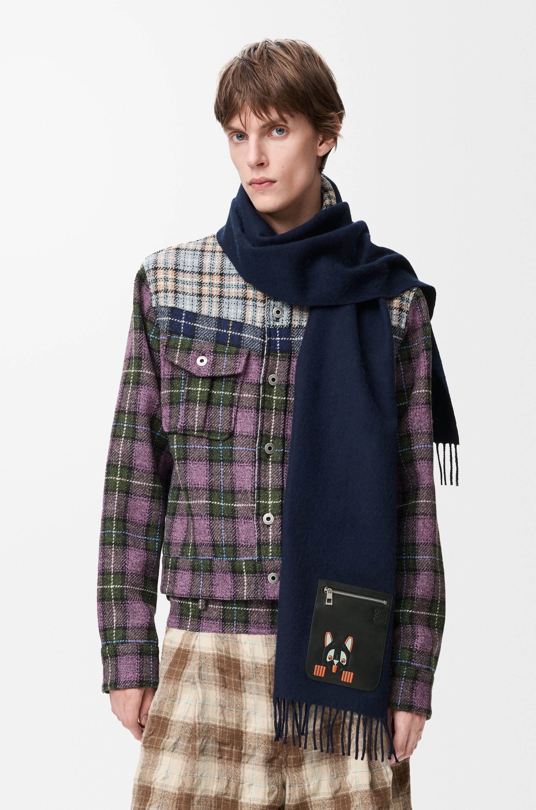 スカーフ（ウール&カシミヤ） ブルー - LOEWE