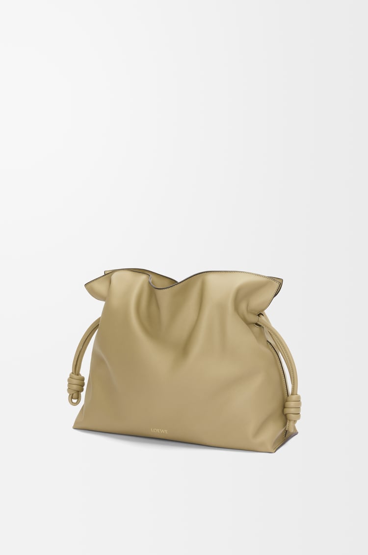 LOEWE Large Flamenco clutch in nappa calfskin Clay Green