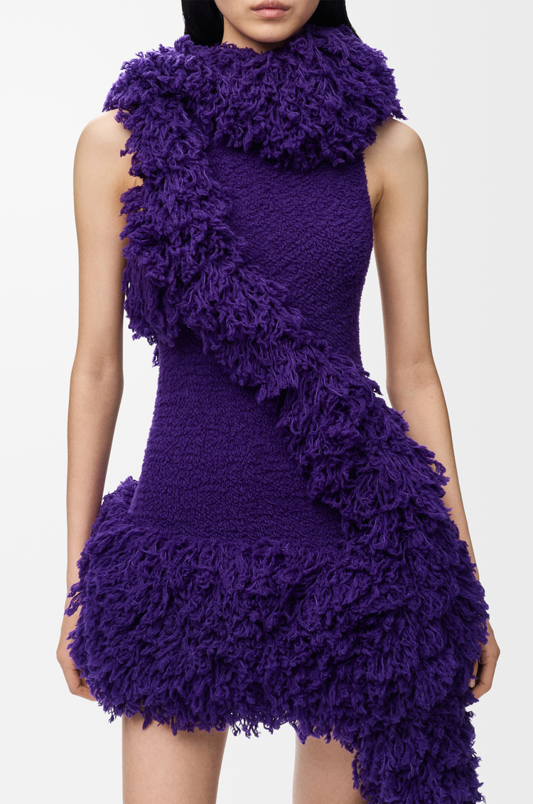 LOEWE Vestido en mezcla de lana Morado