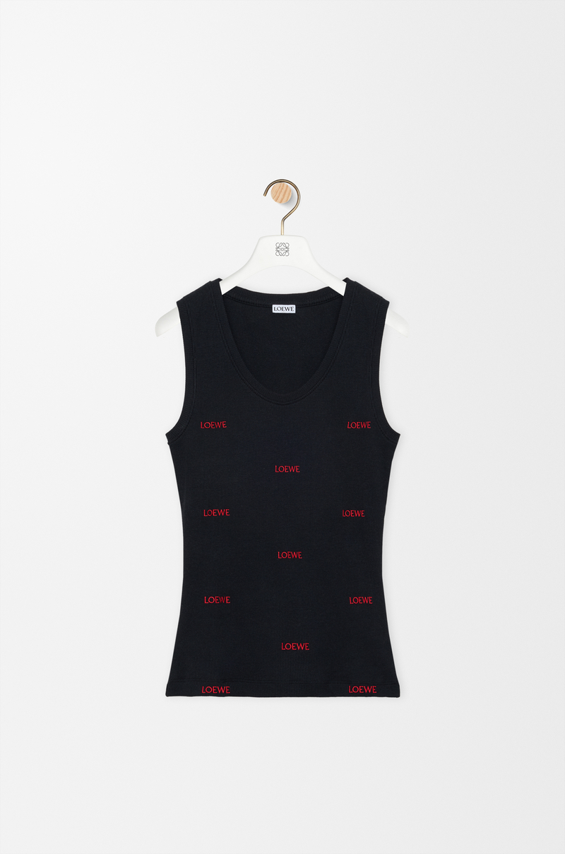 LOEWE Top sin mangas en algodón elástico Negro