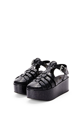 LOEWE Wedge sandal in calfskin Black plp_rd