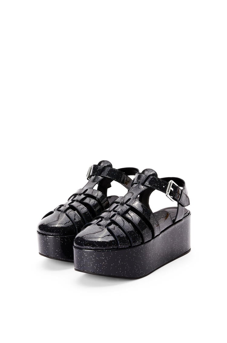 LOEWE Wedge sandal in calfskin Black pdp_rd