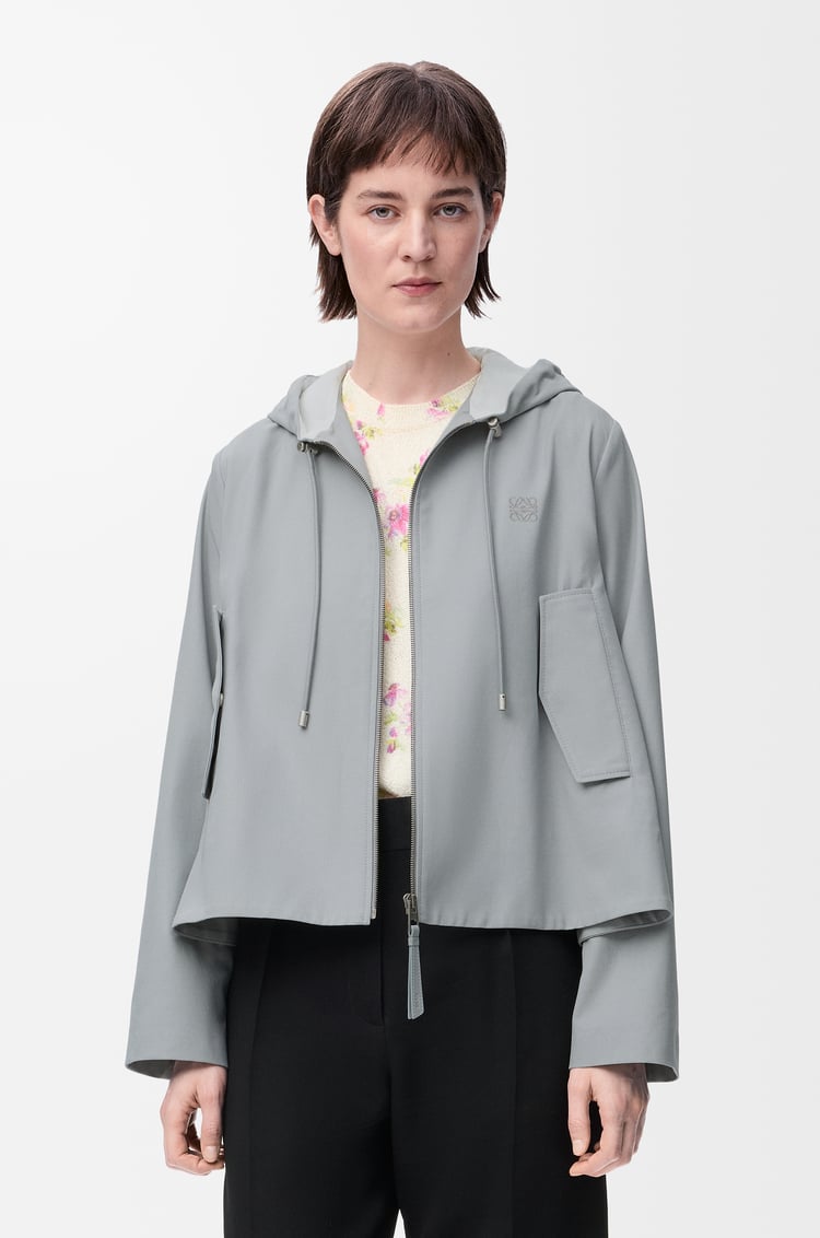 LOEWE 棉質連帽夾克 淺灰色
