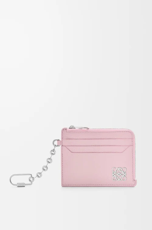 LOEWE Tarjetero-monedero cuadrado Anagram en piel de ternera graneada Rosado