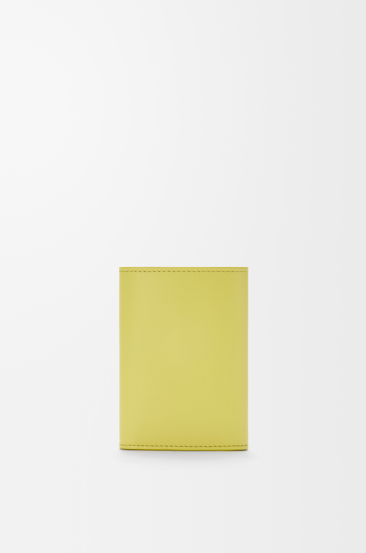 LOEWE Pebble small vertical wallet in shiny nappa calfskin Light Citrine