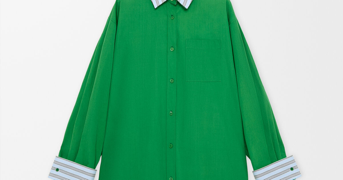 loewe green dress Shirt in cotton Anarkali Style Suit