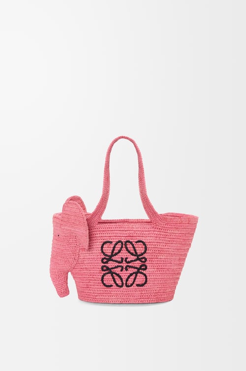 LOEWE エレファント バスケットバッグ スモール（ラフィア） サンセットピンク