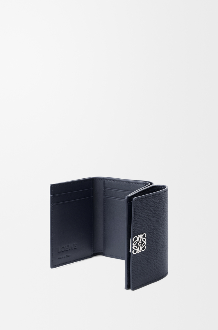 LOEWE 鹅卵石纹牛皮革 Anagram 三折钱包 深海军蓝