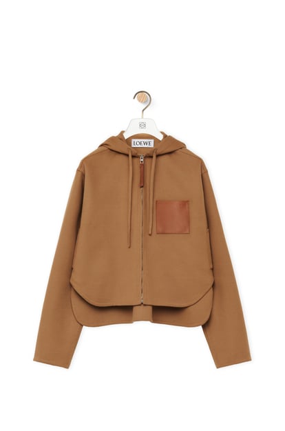 LOEWE Hooded jacket in wool and cashmere Camel