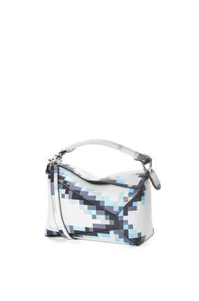 LOEWE Small Pixelated Puzzle bag in satin calfskin White