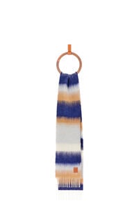 LOEWE Bufanda en lana mohair con rayas Marino/Multicolor pdp_rd