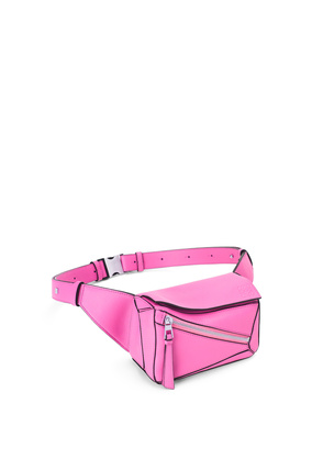 LOEWE Mini Puzzle bumbag in classic calfskin Neon Pink plp_rd