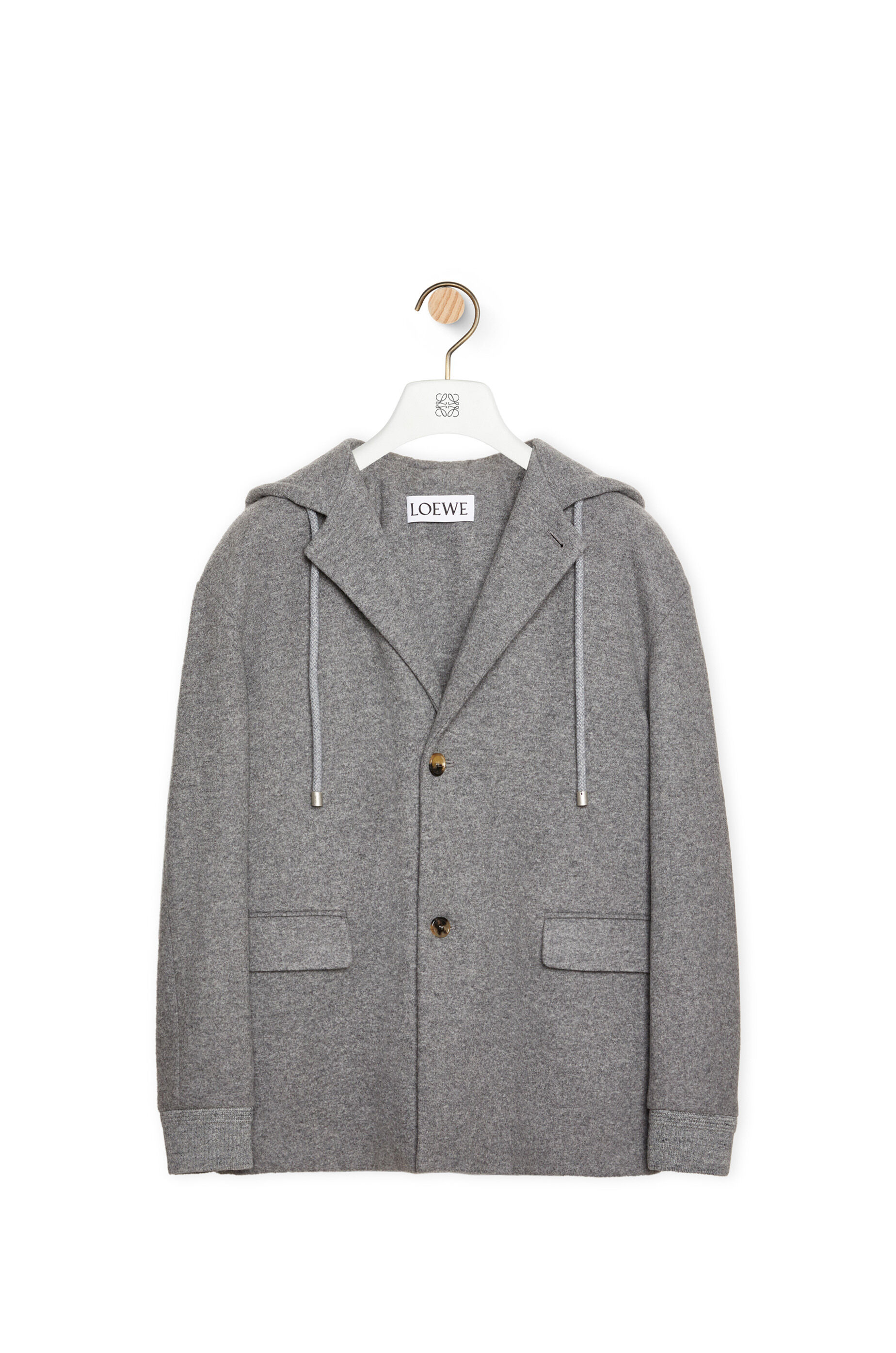 LOEWE hooded shirt jacket - Grey
