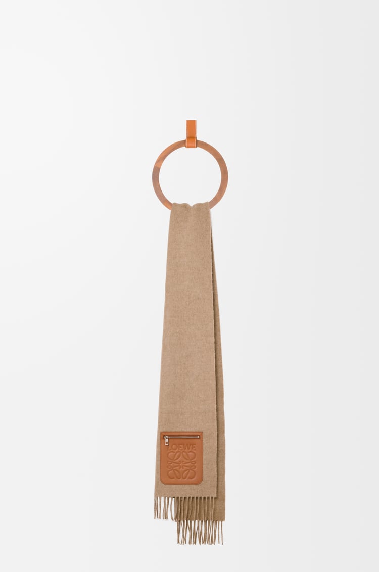 LOEWE Scarf in wool and cashmere Beige