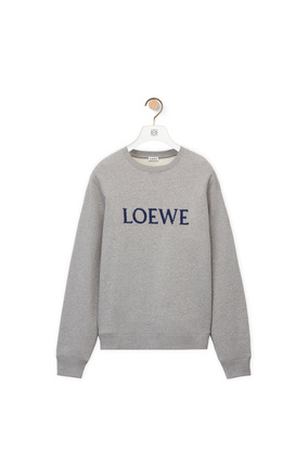 LOEWE Embroidered LOEWE sweatshirt in cotton Grey Melange