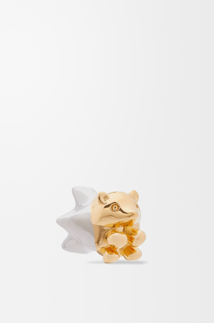 LOEWE 黃銅刺蝟造型骰子 金色/銀色