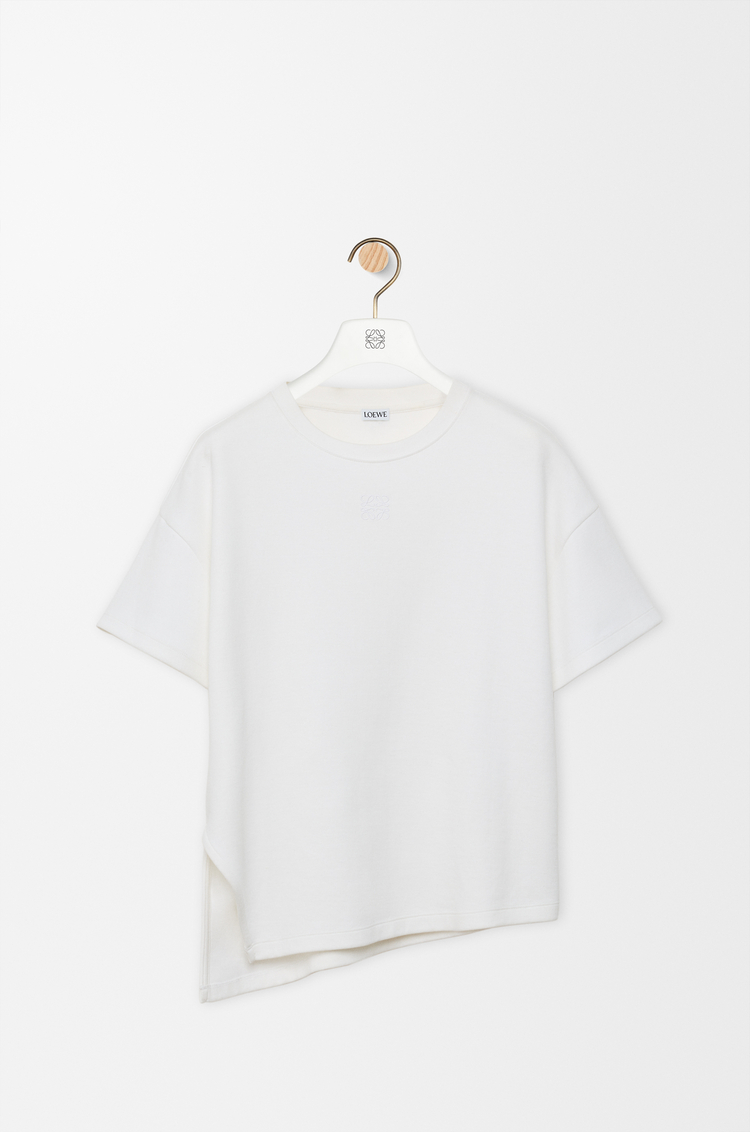 LOEWE T-shirt asymétrique en coton mélangé Blanc