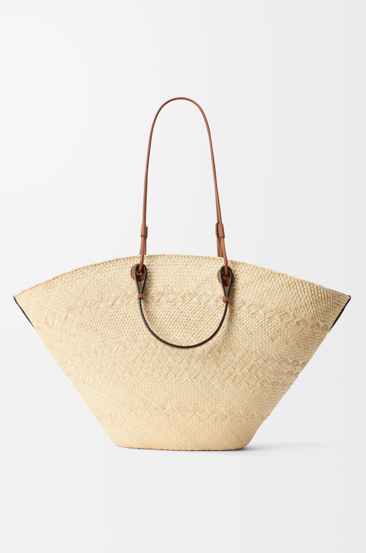 LOEWE アナグラム バスケットバッグ ラージ（イラカヤシ&カーフ） ナチュラル/タン