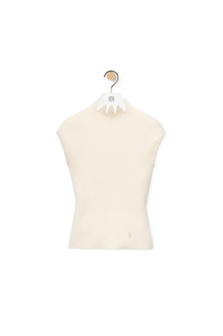LOEWE Pointy collar top in wool Soft White