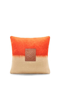 LOEWE Stripe cushion in mohair and wool Multicolor/Orange