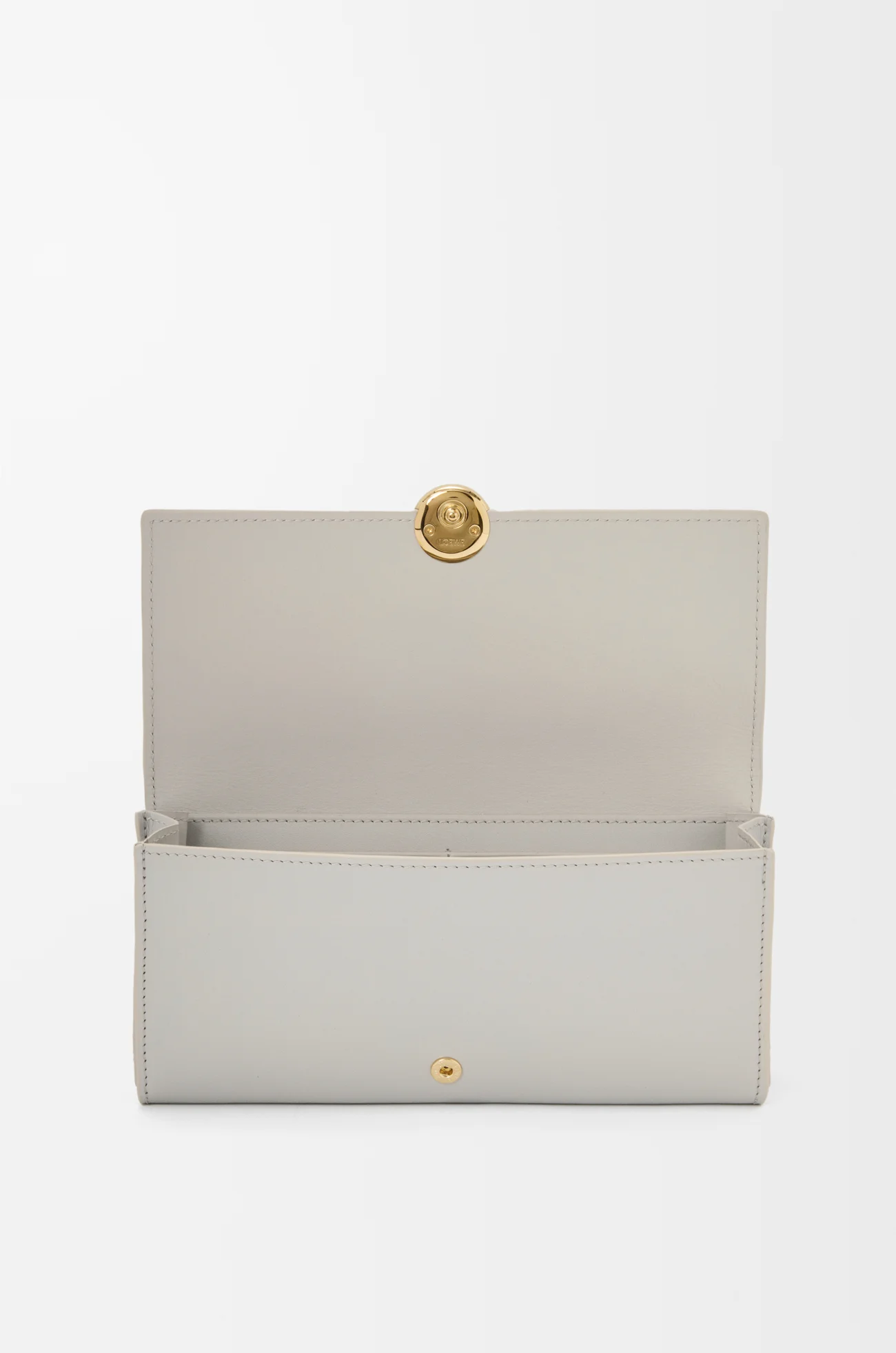 LOEWE Pebble continental wallet in shiny nappa calfskin Shell Grey