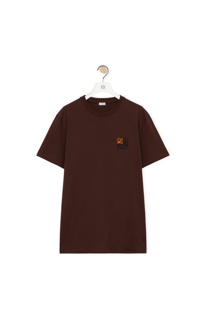 LOEWE 레귤러 핏 티셔츠 - 코튼 초콜릿 브라운 plp_rd