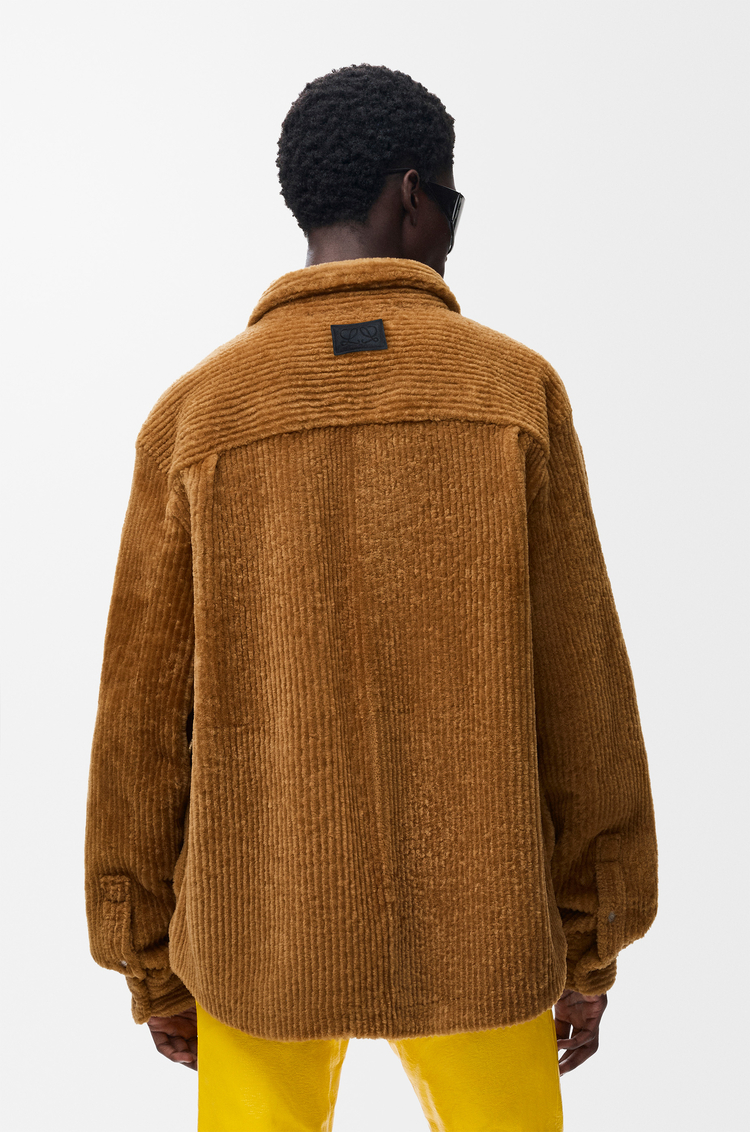 LOEWE Overshirt in shearling Camel