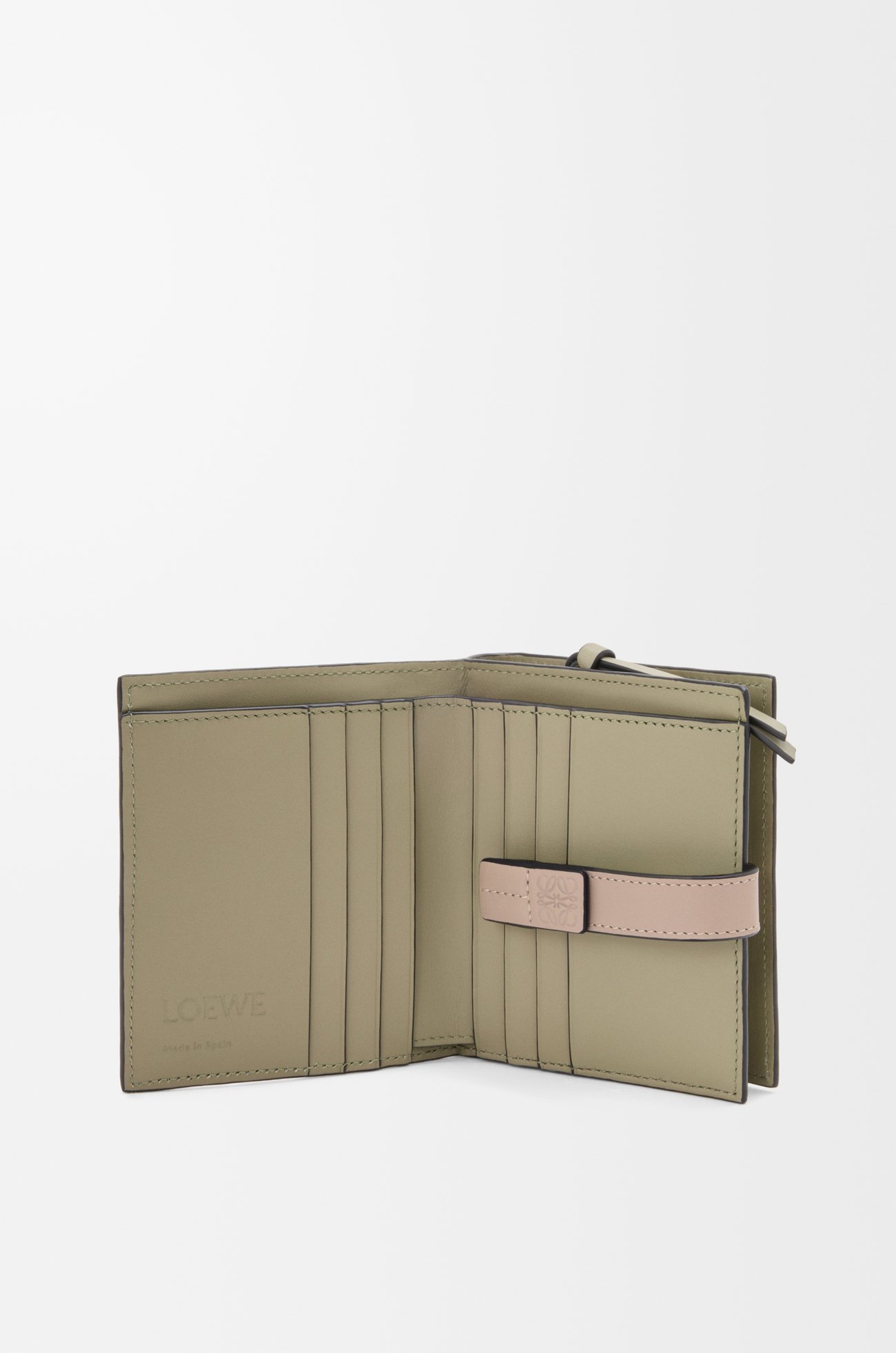 LOEWE Compact zip wallet in soft grained calfskin Frozen/Clay