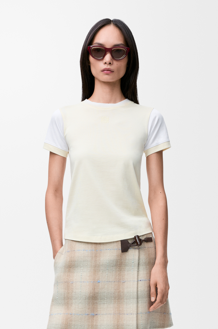 LOEWE 小廓形棉质混纺 T 恤 香草色