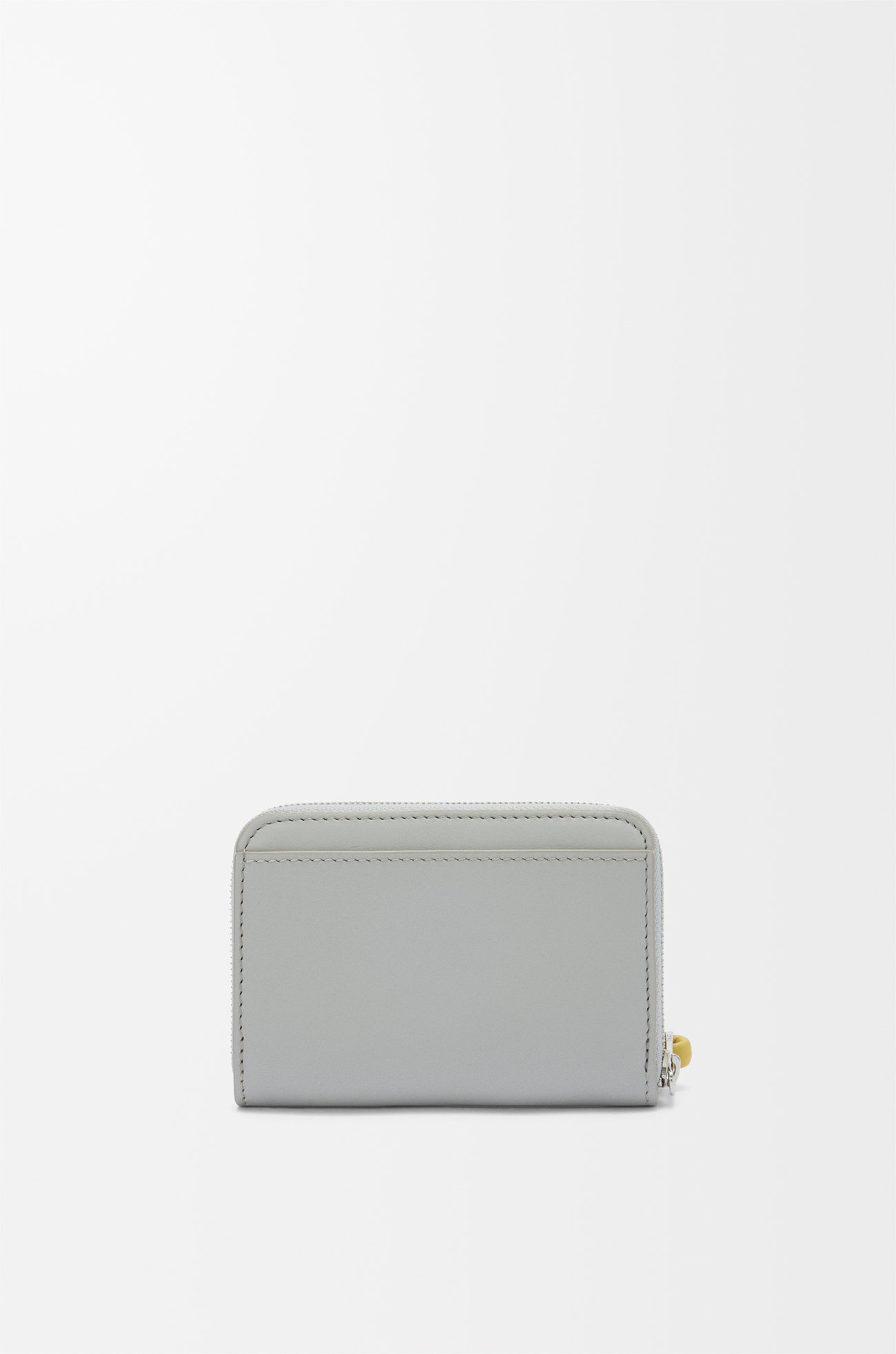 LOEWE Zipped coin purse in shiny nappa calfskin Shell Grey/Dandelion